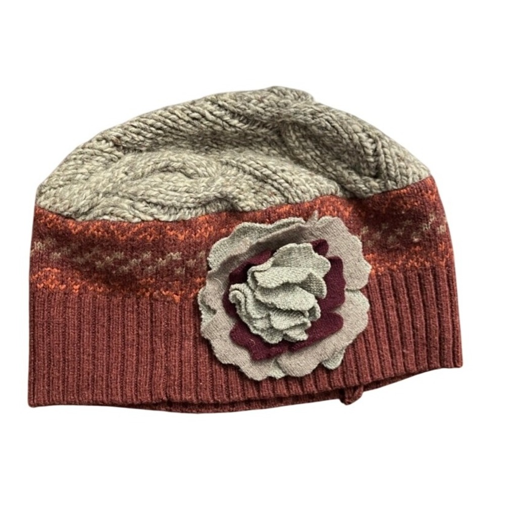 Look At Me Designs Knit Beanie Hat with Flower Accent
